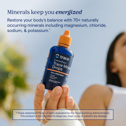 Trace Minerals ConcenTrace Trace Mineral Drops | Supports Energy, Digestion, Bone Health & Hydration, 70+ Ionic w/Magnesium, Chloride & Potassium - dailyvitalstore
