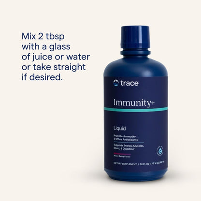 Trace Minerals Immunity+ - Liquid Supplement for Healthy Body & Immune Support - Elderberry Multivitamin - Formulated with Ionic Trace Minerals - Sugar-Free - Mixed Berry - 30 fl oz (30 Servings) - dailyvitalstore