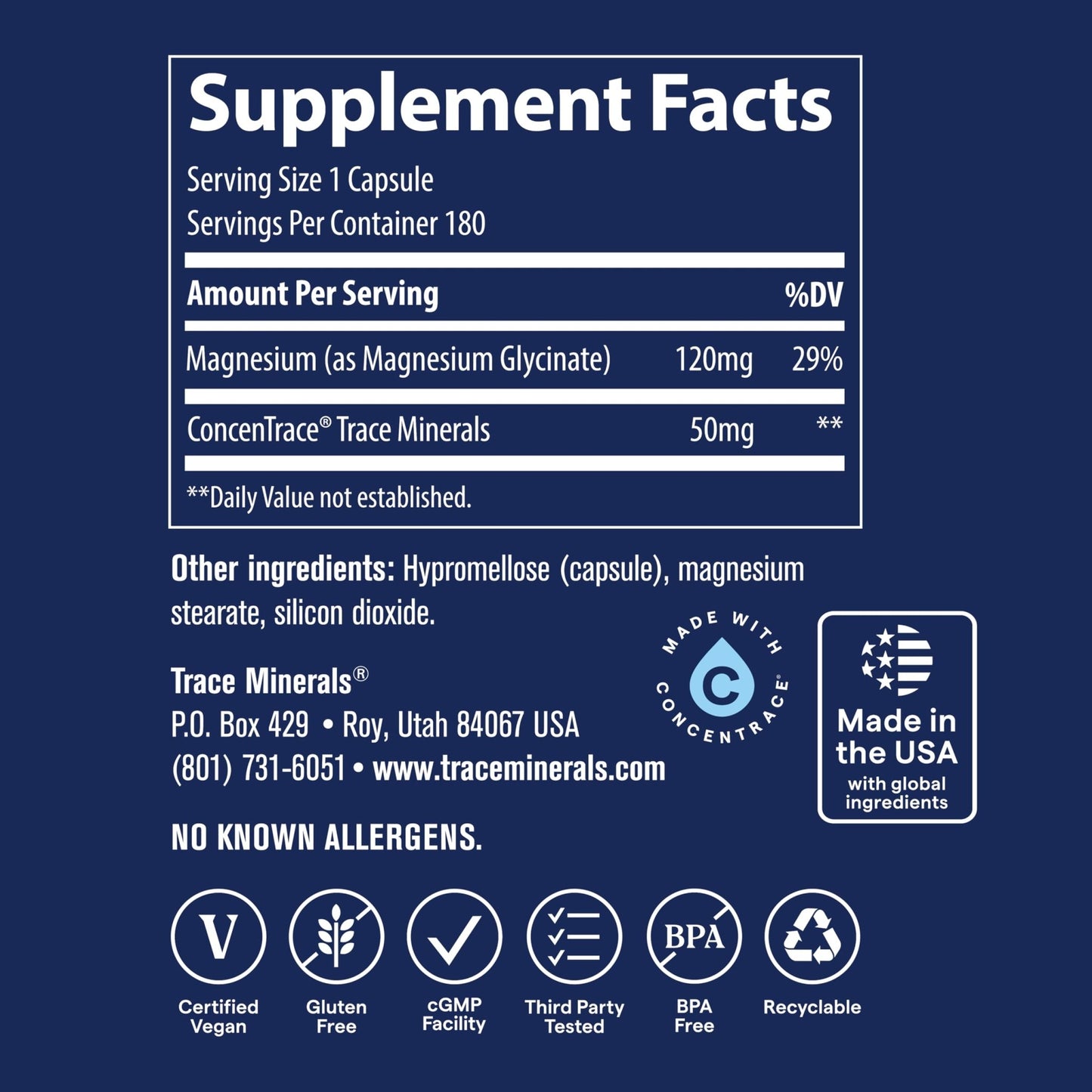 Trace Minerals Magnesium Glycinate - Gentle Magnesium Glycinate Supplement for Healthy Sleep & Relaxation Support - Healthy Mind & Energy - dailyvitalstore