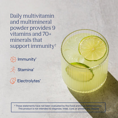 Trace Minerals Power Pak Multivitamin and Multimineral Packets - Electrolyte Support - 1200 mg Vitamin C plus 70+ Trace Minerals - Lemon Lime Flavor - 30 Packets - dailyvitalstore