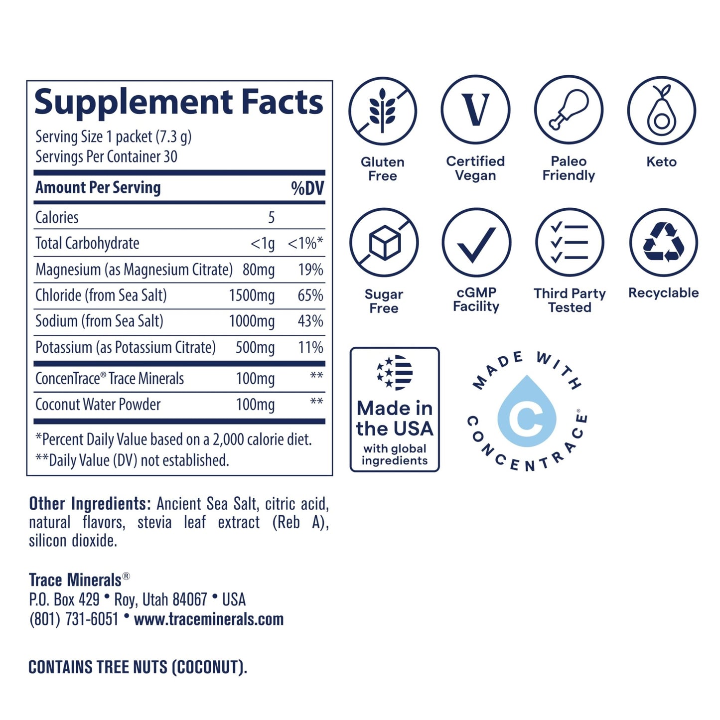Trace Minerals ZeroLyte Salty Watermelon Flavor - Sugar Free Electrolyte Drink Mix - Supports Hydration, Energy, Stamina - Ancient Sea Salt, - dailyvitalstore