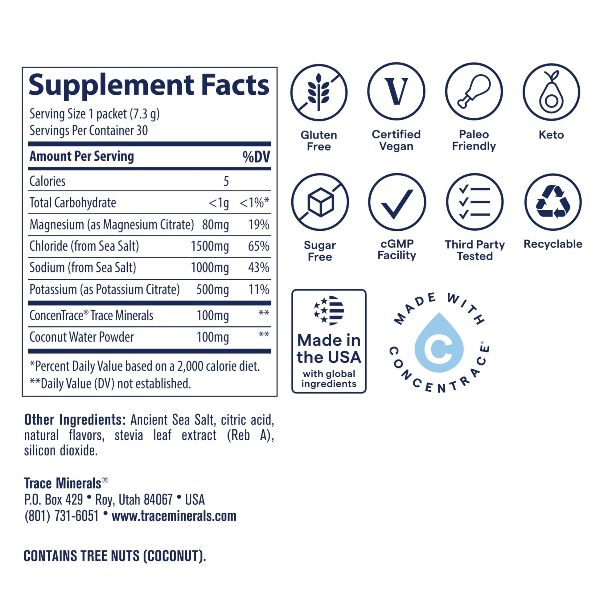 Trace Minerals ZeroLyte Salty Watermelon Flavor - Sugar Free Electrolyte Drink Mix - Supports Hydration, Energy, Stamina - Ancient Sea Salt, - dailyvitalstore