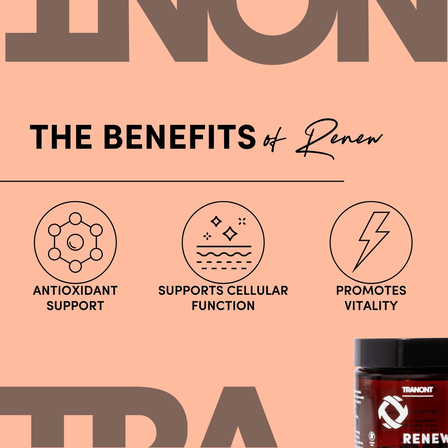 Tranont Renew - Antioxidant Complex for Vitality & Wellness | Vitamin E Tocotrienols & Geranylgeraniol | Supports Healthy Cellular Function, Joint Health, & Youthful Glow - 30 Capsules - dailyvitalstore