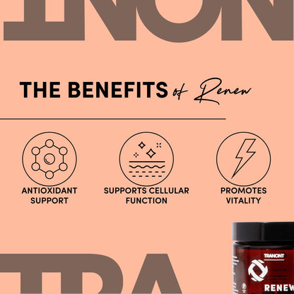 Tranont Renew - Antioxidant Complex for Vitality & Wellness | Vitamin E Tocotrienols & Geranylgeraniol | Supports Healthy Cellular Function, Joint Health, & Youthful Glow - 30 Capsules - dailyvitalstore