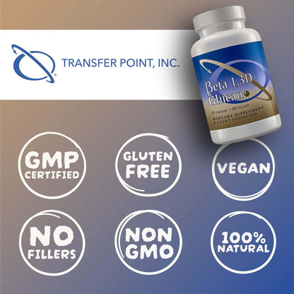 Transfer Point Immune Support Supplement Highly Purified Beta Glucan 500 mg per Capsule (b-glucan Fiber) (Pack of 1) - dailyvitalstore