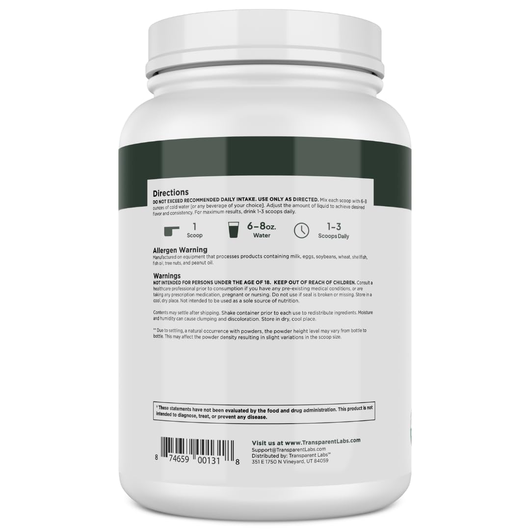 Transparent Labs 100% Pea Protein Powder - 28g Organic Plant Protein per Serving, Clean Pea Isolate Powder, USDA Organic, Vegan, Gluten-Free, Sugar-Free, Non-GMO - 30 Servings, Chocolate - dailyvitalstore