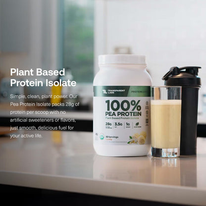 Transparent Labs 100% Pea Protein Powder - 28g Organic Plant Protein per Serving, Clean Pea Isolate Powder, USDA Organic, Vegan, Gluten-Free, Sugar-Free, Non-GMO - 30 Servings, Chocolate - dailyvitalstore
