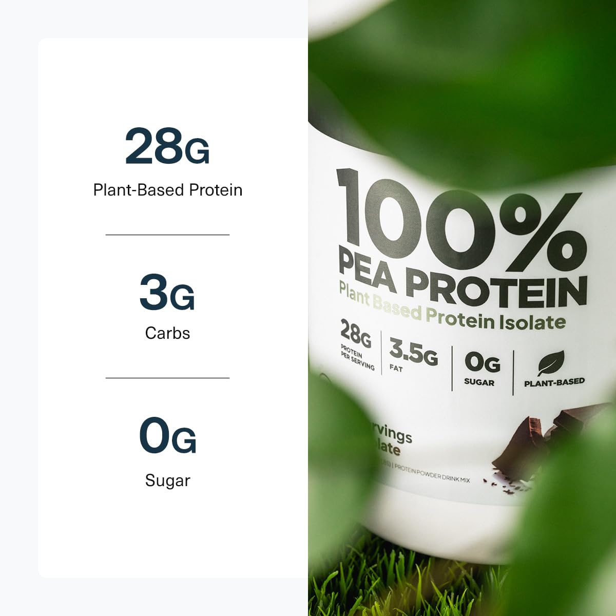 Transparent Labs 100% Pea Protein Powder - 28g Organic Plant Protein per Serving, Clean Pea Isolate Powder, USDA Organic, Vegan, Gluten-Free, Sugar-Free, Non-GMO - 30 Servings, Chocolate - dailyvitalstore