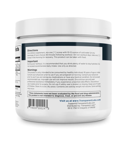 Transparent Labs Creatine HMB - Creatine Monohydrate Powder with HMB for Muscle Growth, Increased Strength, Enhanced Energy Output, and Improved Athletic Performance - dailyvitalstore