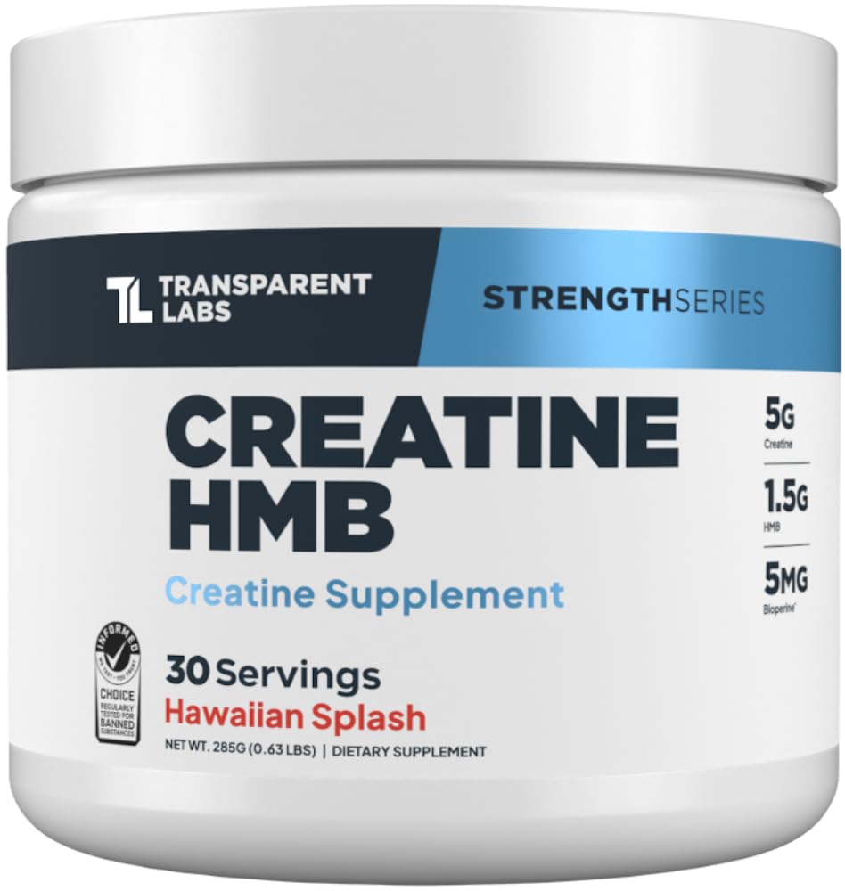 Transparent Labs Creatine HMB - Creatine Monohydrate Powder with HMB for Muscle Growth, Increased Strength, Enhanced Energy Output, and Improved Athletic Performance - dailyvitalstore