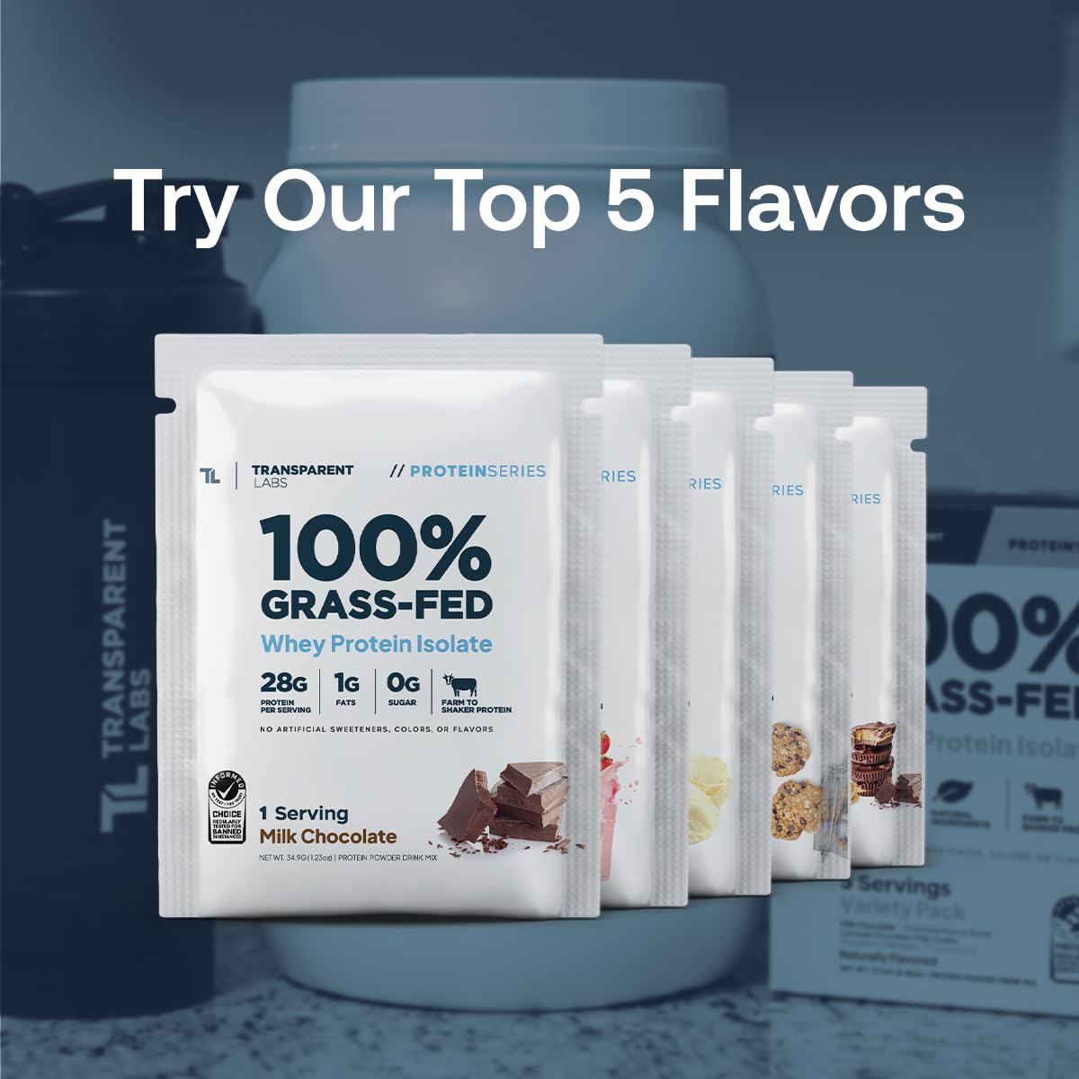 Transparent Labs Grass-Fed Whey Protein Isolate - Natural Flavor, Gluten Free Whey Protein Powder w/ 28g of Protein per Serving - dailyvitalstore