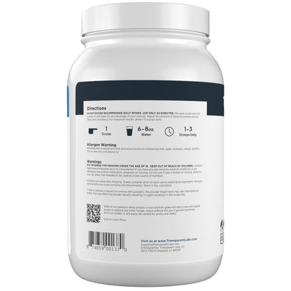 Transparent Labs Grass-Fed Whey Protein Isolate - Naturally Flavored, Gluten Free Whey Protein Powder with 28g of Protein per Serving & 9 Amino Acids - 30 Servings, French Vanilla - dailyvitalstore