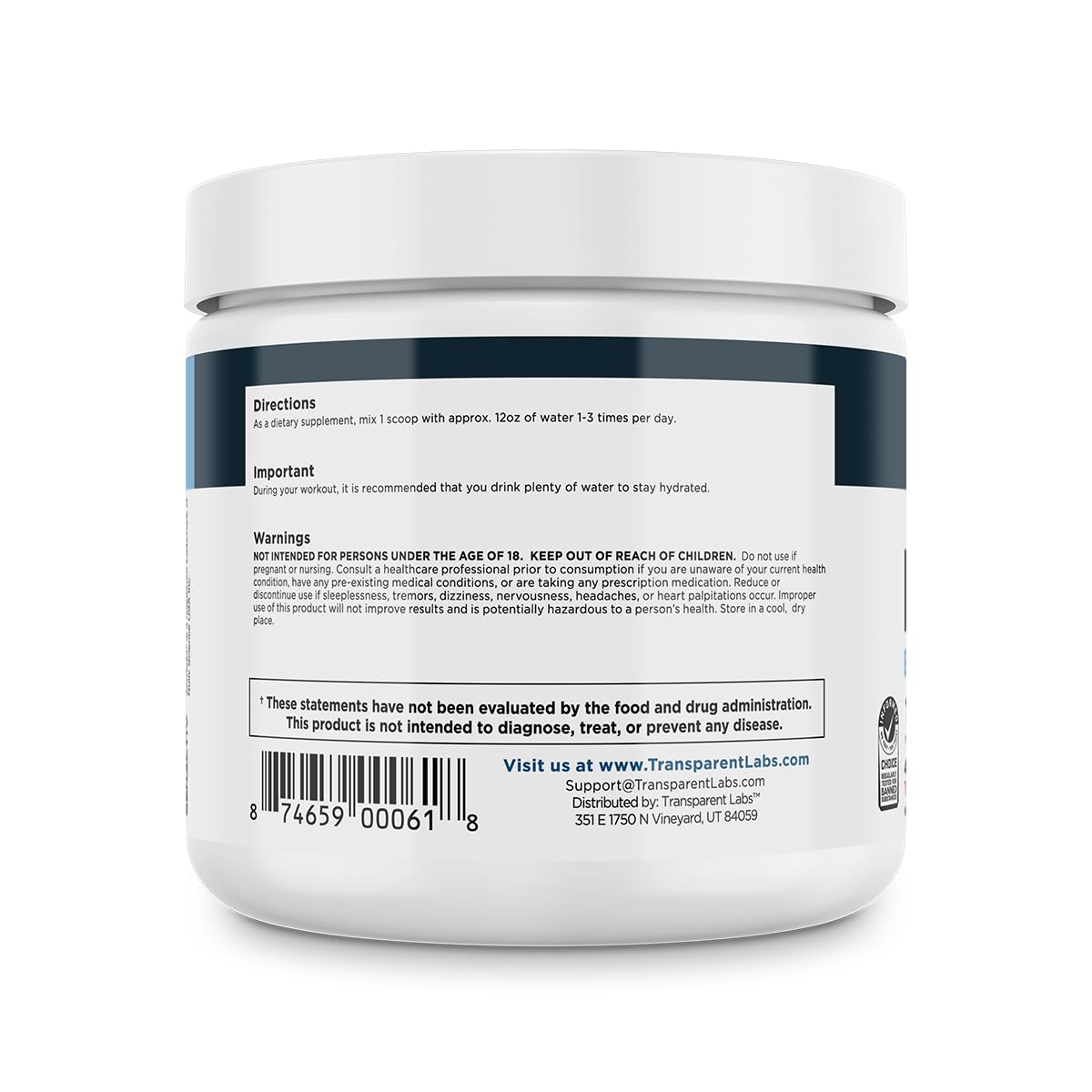 Transparent Labs Hydrate Naturally Sweetened Electrolytes Powder - Hydration Powder Electrolytes with Coconut Water, Calcium, Taurine, & Potassium - dailyvitalstore