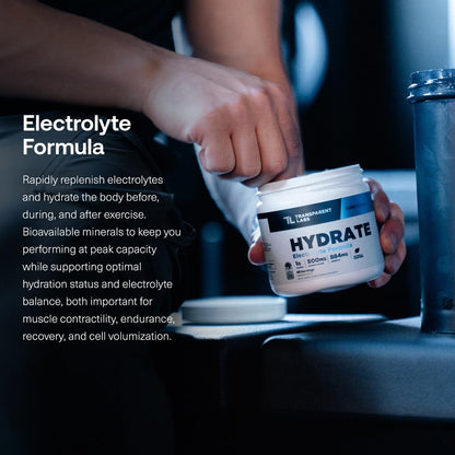 Transparent Labs Hydrate Naturally Sweetened Electrolytes Powder - Hydration Powder Electrolytes with Coconut Water, Calcium, Taurine, & Potassium - dailyvitalstore