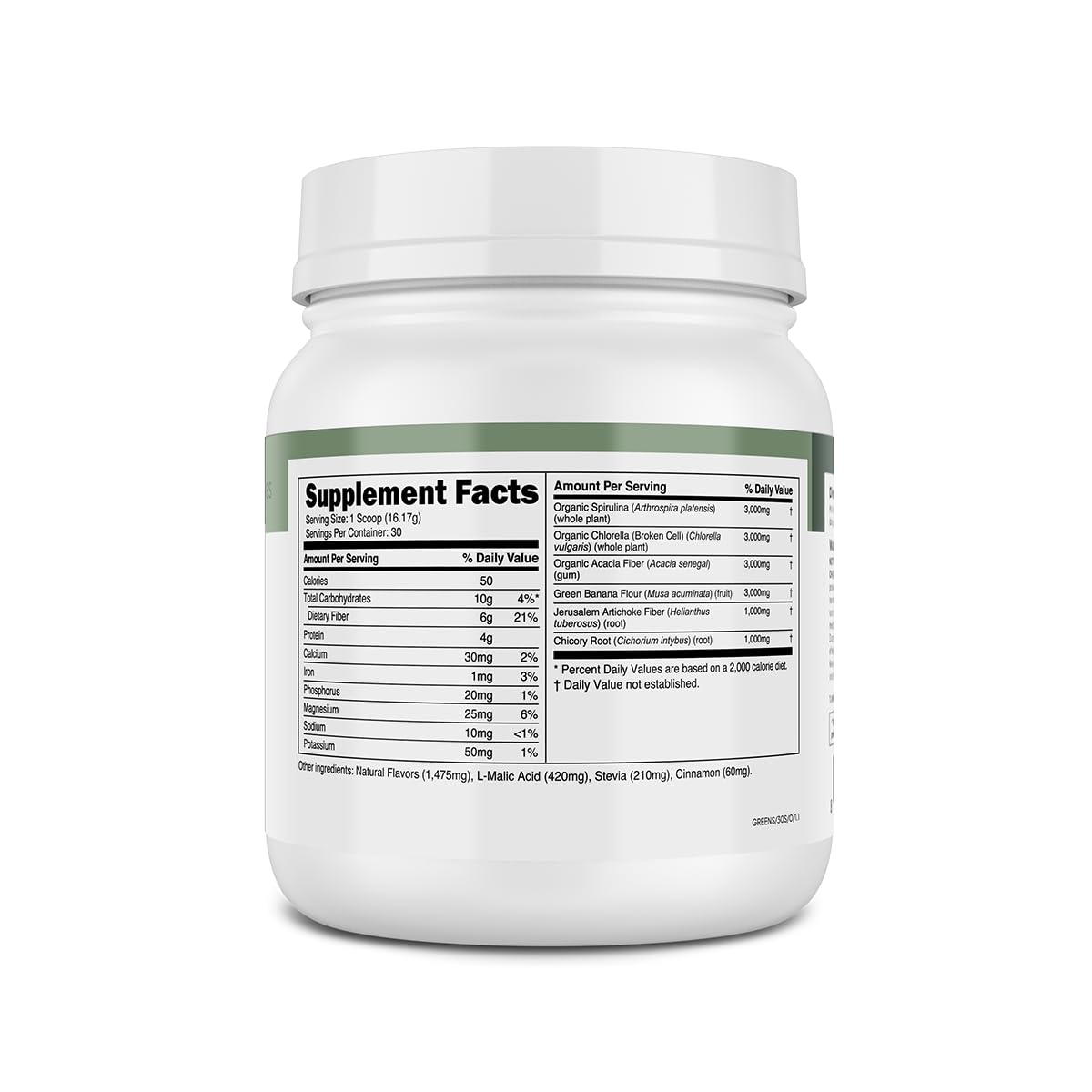 Transparent Labs Prebiotic Greens - Superfood Powder & Antioxidants Supplement with Organic Spirulina, Chloerra, Acacia, & Green Banana Powder - 30 Servings, Unflavored - dailyvitalstore