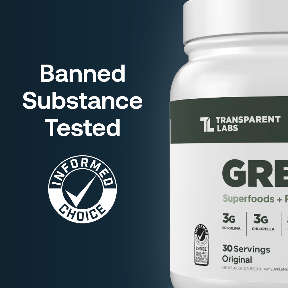 Transparent Labs Prebiotic Greens - Superfood Powder & Antioxidants Supplement with Organic Spirulina, Chloerra, Acacia, & Green Banana Powder - 30 Servings, Unflavored - dailyvitalstore