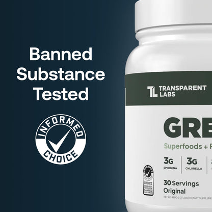 Transparent Labs Prebiotic Greens - Superfood Powder & Antioxidants Supplement with Organic Spirulina, Chloerra, Acacia, & Green Banana Powder - 30 Servings, Unflavored - dailyvitalstore