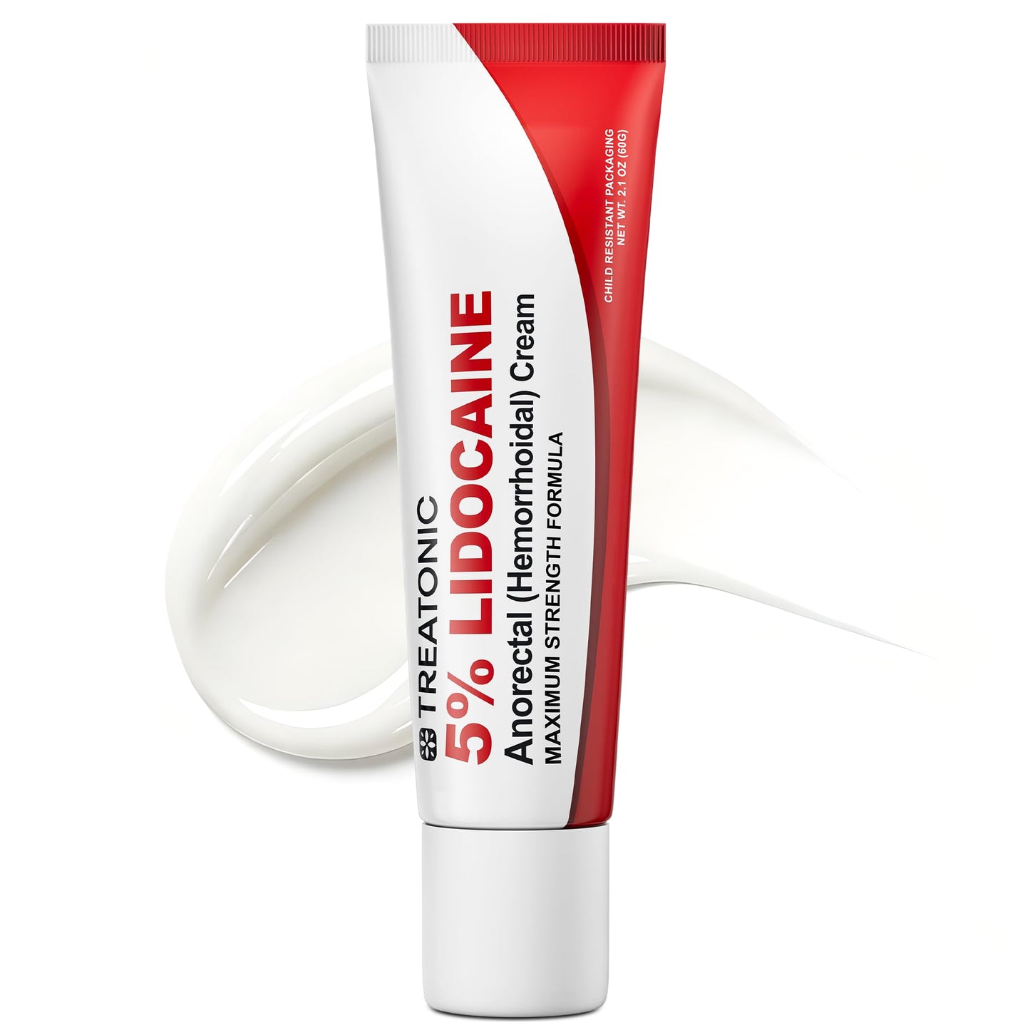 Treatonic 5% Lidocaine Numbing Cream: Lidocaine Cream for Pain Relief, Itching, Burning, Soreness, Hemorrhoid - Maximum Strength Topical Numb Cream - Fast Acting & Long Lasting Numbing Cream- 2.1 oz - dailyvitalstore