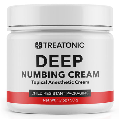 Treatonic Maximum Strength Numbing Cream: Numbing Cream for Discomfort, Burn, Itch & Pain Relief - Fast-Acting, Soothing Topical Anesthetic with Menthol & Emu Oil for Hemorrhoid Treatment – 1.7oz - dailyvitalstore