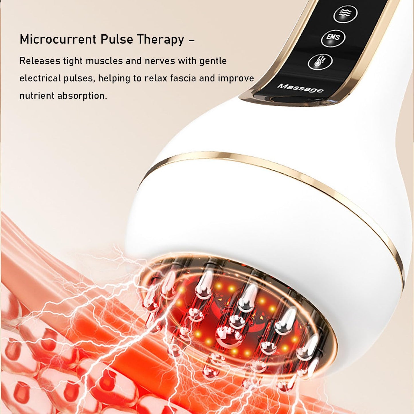 Treayes Lymphatic Drainage Massager & Anti Cellulite Massage Tool – 20-Level Heat, Microcurrent & Vibration, Ergonomic Rechargeable Design for Legs, Arms, Waist & Belly - dailyvitalstore