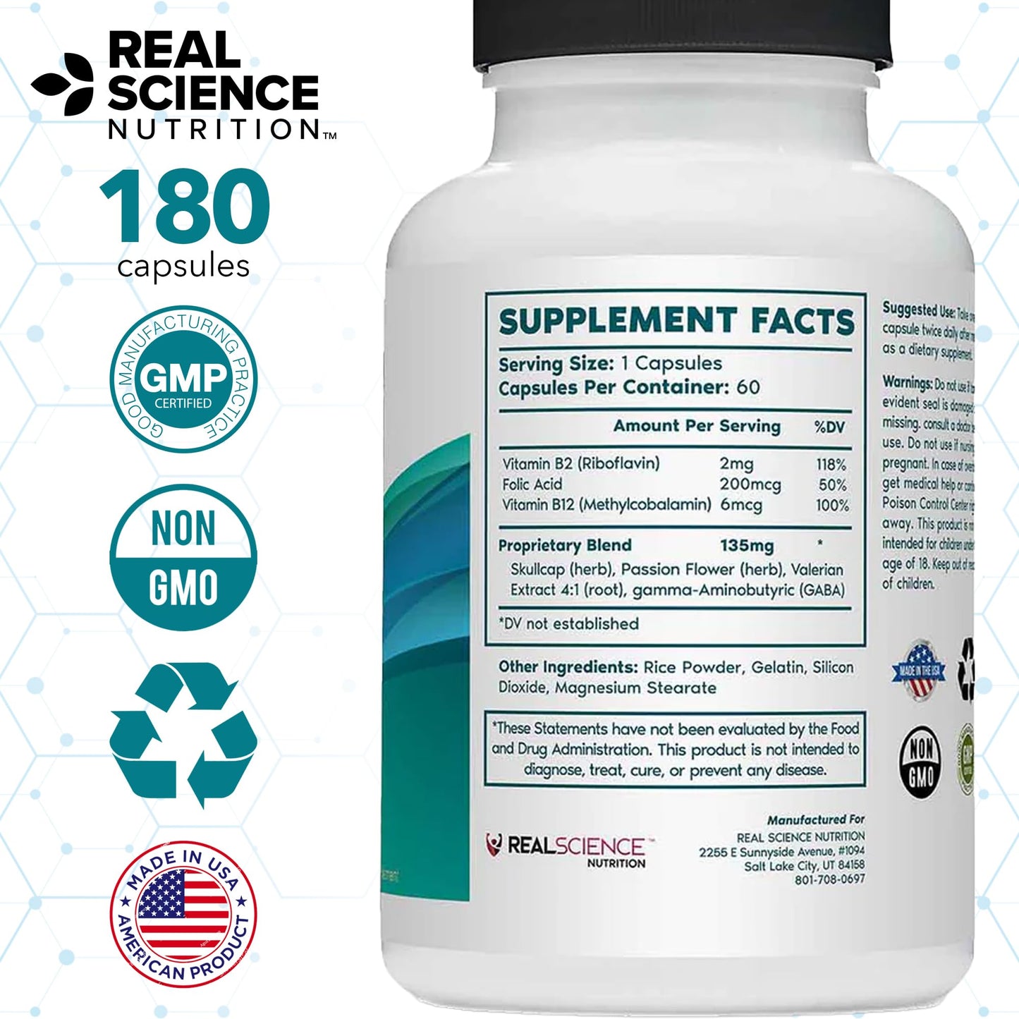 Tremanol Natural Aid Herbal Supplement – Includes Vitamin B2 & B12, Passionflower & Skullcap – 60 Caps (Pack of 3) – Made in USA - dailyvitalstore