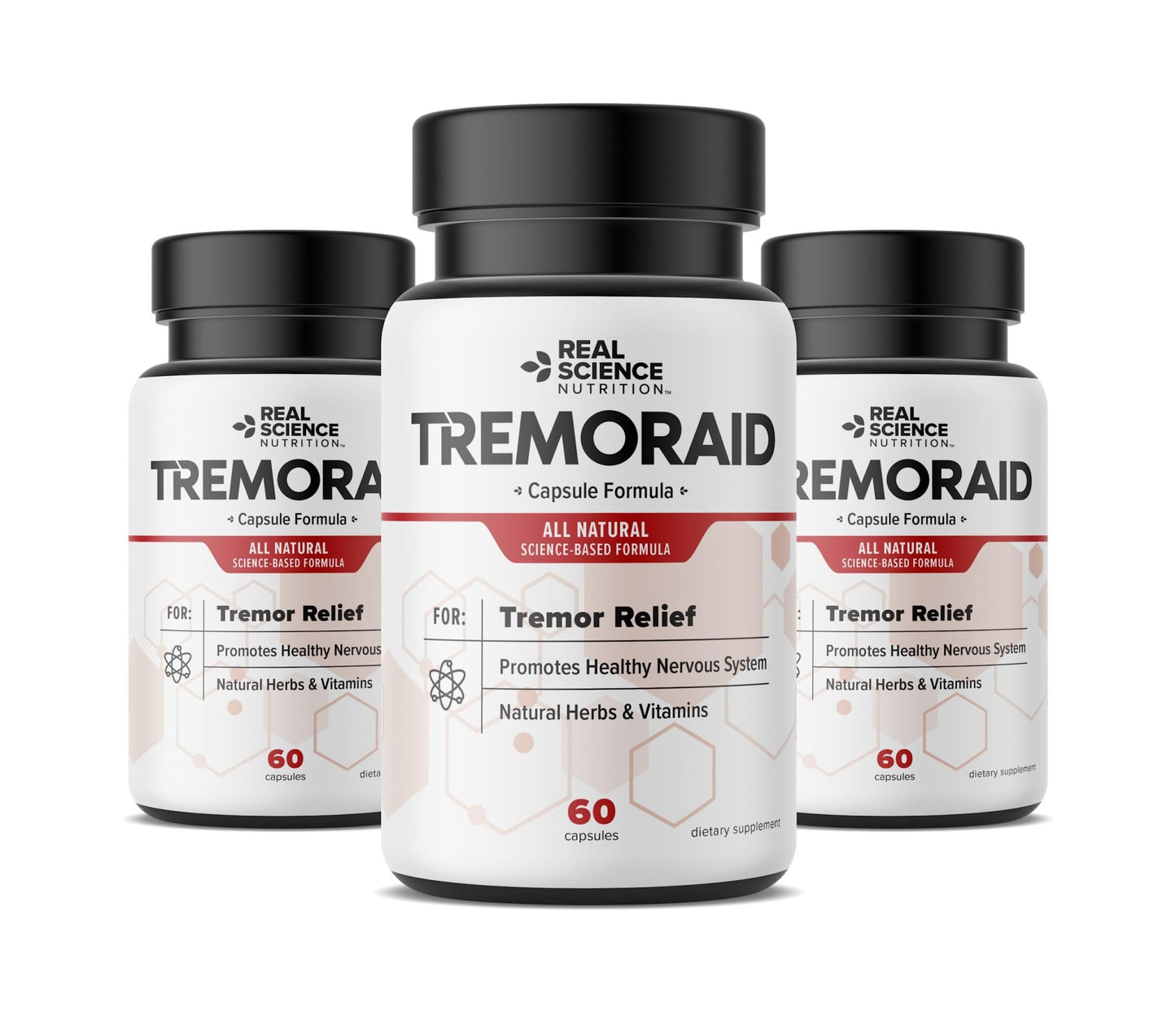 Tremoraid Essential Tremor Relief Supplements (60 Caps)* (3 Bottles) - dailyvitalstore