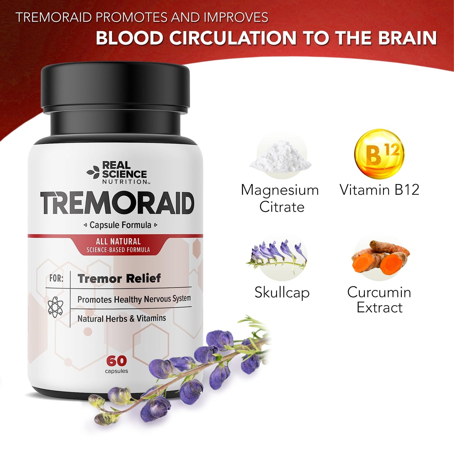 Tremoraid Essential Tremor Relief Supplements (60 Caps)* (3 Bottles) - dailyvitalstore