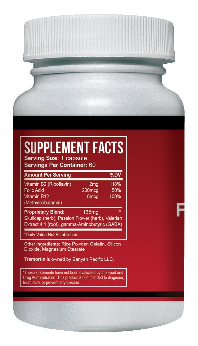 Tremortin – Natural Essential Tremor Herbal Supplement - Offers Relief for Shaky Hands, Arm, Leg and Voice Tremors (60 Capsules) - dailyvitalstore