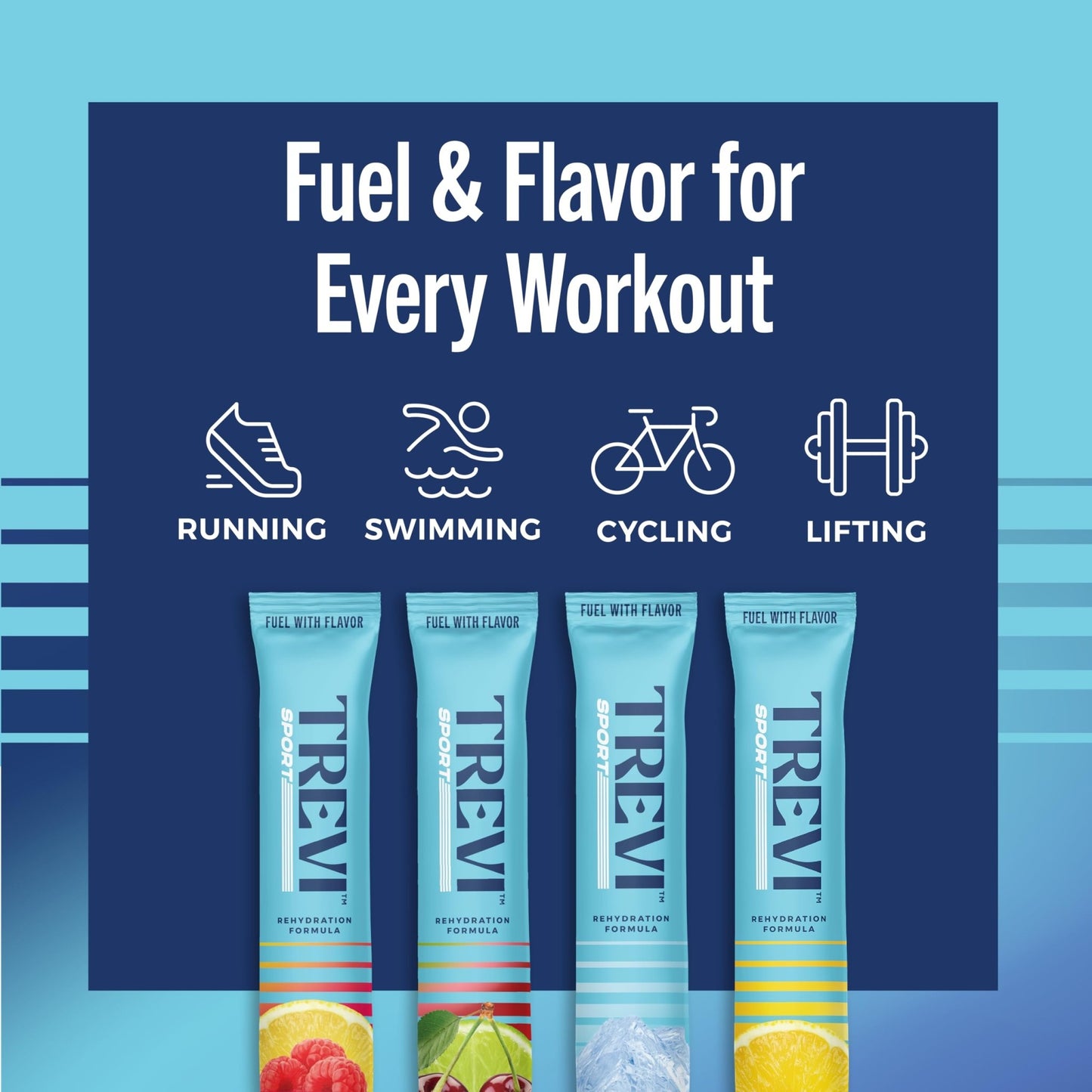 TREVI™ Sport Electrolytes Powder Packets Sugar Free - 800mg Sodium - 250mg Potassium - 100mg Magnesium - Water Drink Mix Rehydration Essentials - 20 Count - Variety Pack - dailyvitalstore