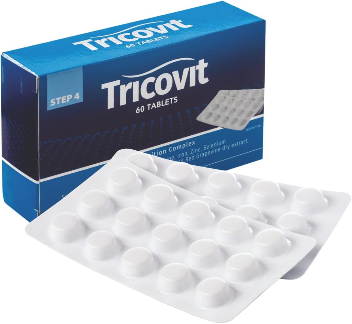 Tricovit Hair Growth Supplement - Nail & Hair Health Vitamins with Amino Acids, Minerals & Antioxidants - Dermatologist-Formulated & Gluten-Free Vitamins and Supplements for Women & Men (60 tablets) - dailyvitalstore