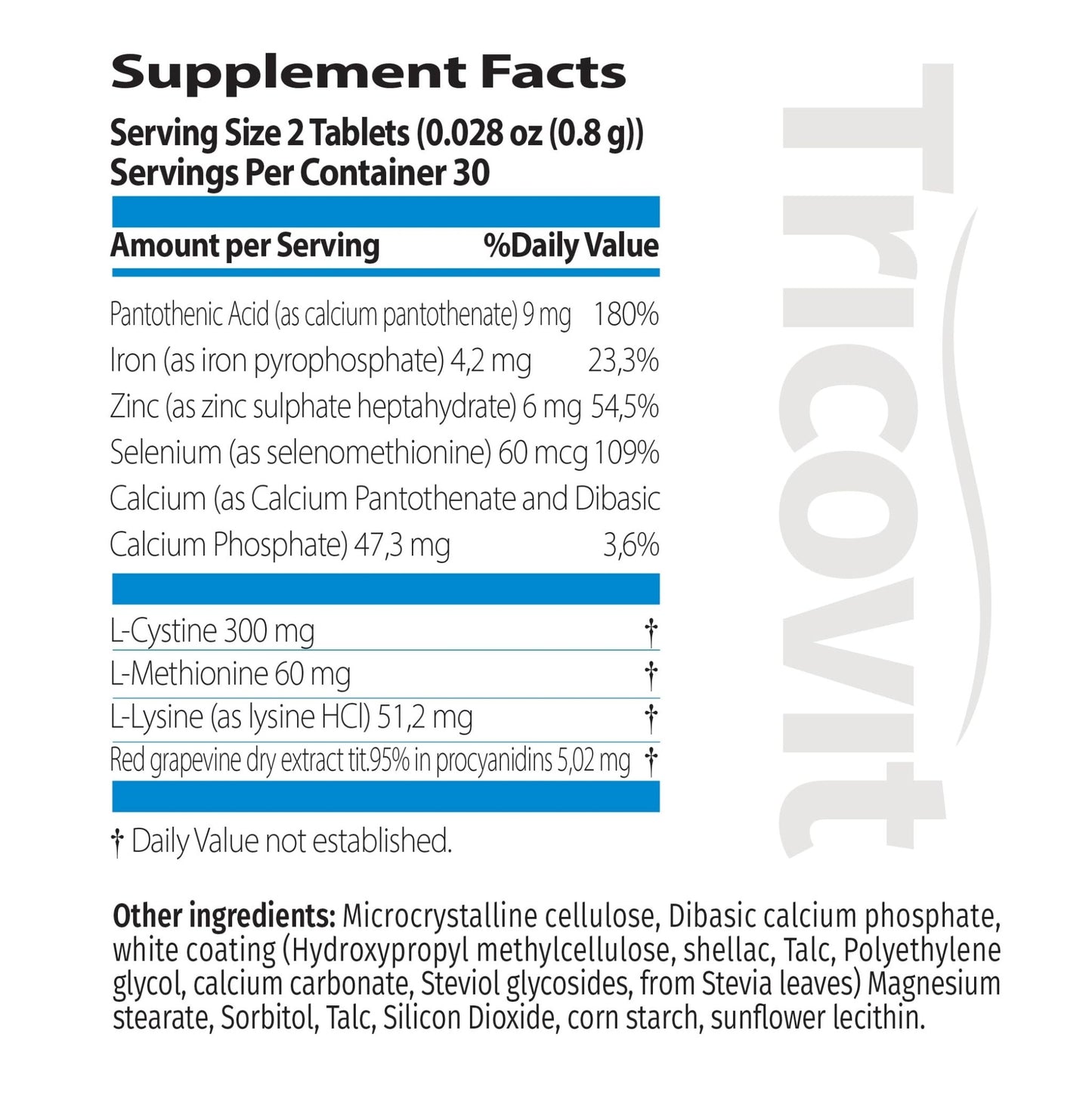 Tricovit Hair Growth Supplement - Nail & Hair Health Vitamins with Amino Acids, Minerals & Antioxidants - Dermatologist-Formulated & Gluten-Free Vitamins and Supplements for Women & Men (60 tablets) - dailyvitalstore