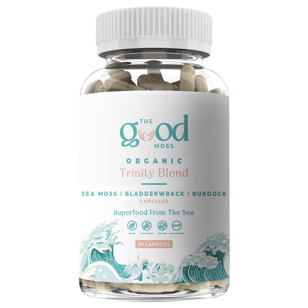 Trinity Blend Superfood -Sea Moss, Bladderwrack and Burdock Root Supplement for Overall Health Support, Hair, Skin and Nails 60ct - dailyvitalstore