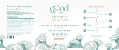 Trinity Blend Superfood -Sea Moss, Bladderwrack and Burdock Root Supplement for Overall Health Support, Hair, Skin and Nails 60ct - dailyvitalstore