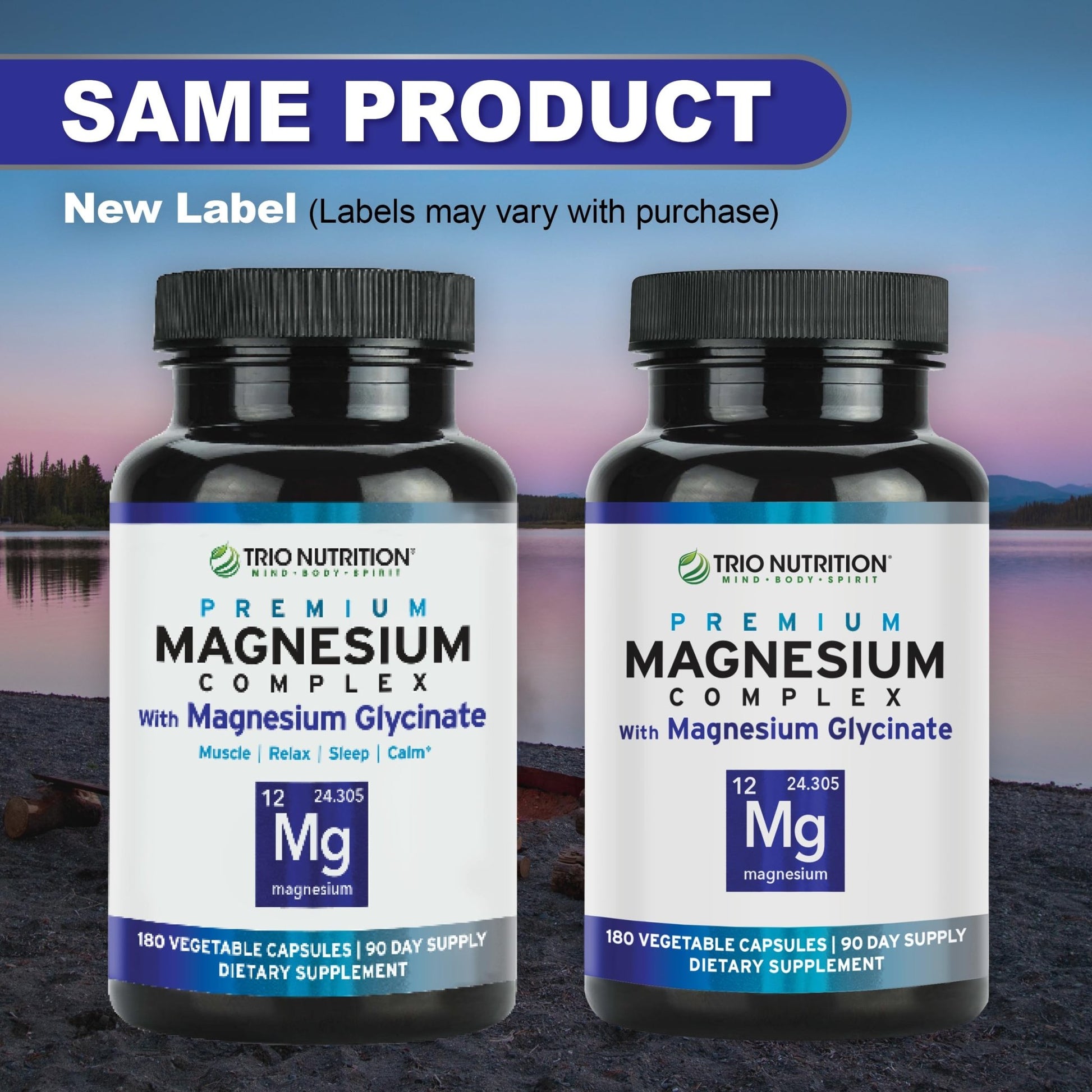 Trio Nutrition Magnesium Complex 90 Day Supply 420 mg | Natural Calm, Relax, Stress Relief, and Muscle Recovery |Magnesium Glycinate Supplement with Vitamin B6 for Rapid Absorption* - dailyvitalstore