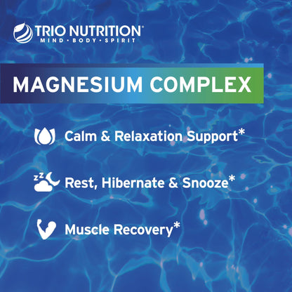 Trio Nutrition Magnesium Complex 90 Day Supply 420 mg | Natural Calm, Relax, Stress Relief, and Muscle Recovery |Magnesium Glycinate Supplement with Vitamin B6 for Rapid Absorption* - dailyvitalstore
