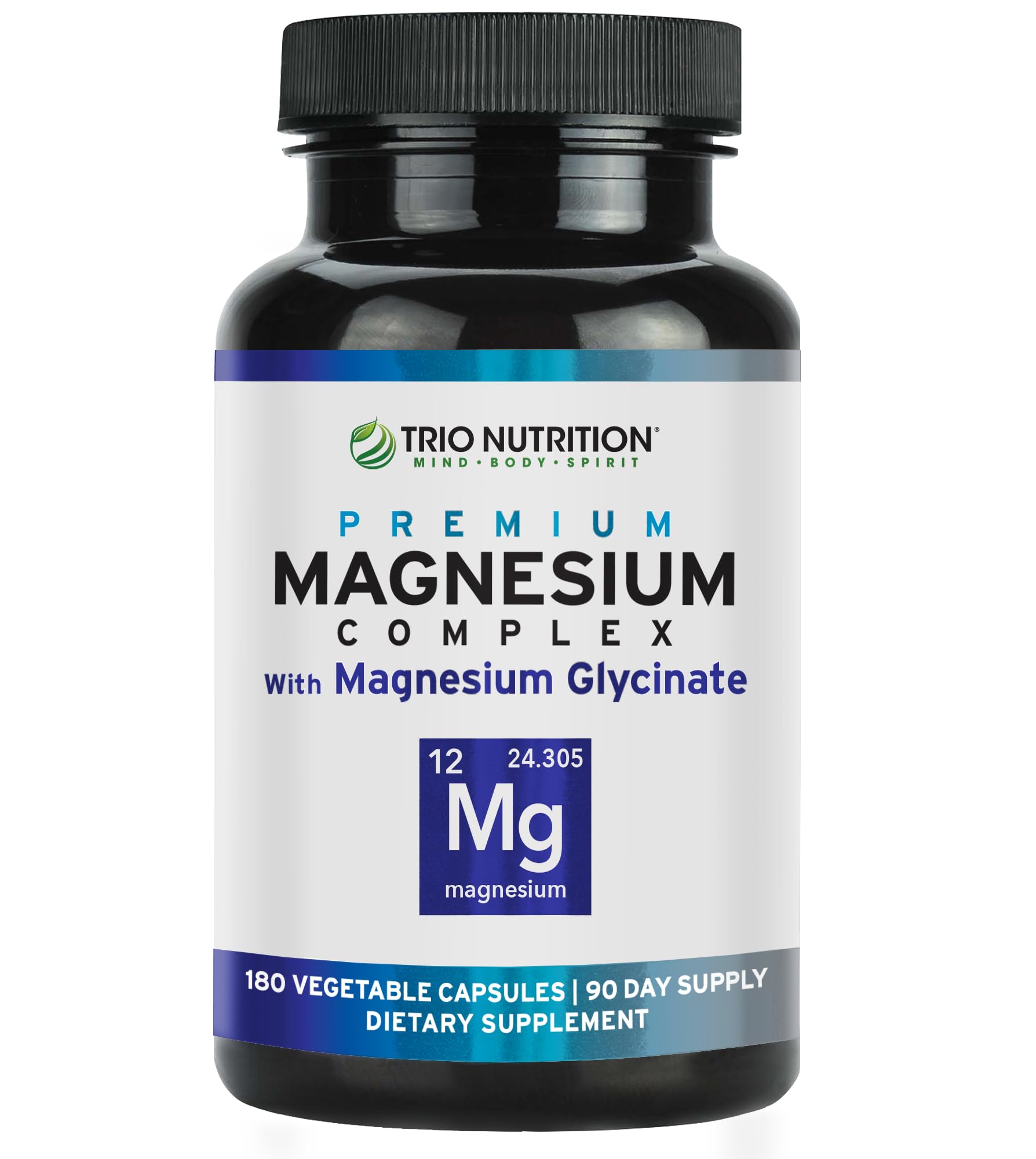 Trio Nutrition Magnesium Complex 90 Day Supply 420 mg | Natural Calm, Relax, Stress Relief, and Muscle Recovery |Magnesium Glycinate Supplement with Vitamin B6 for Rapid Absorption* - dailyvitalstore