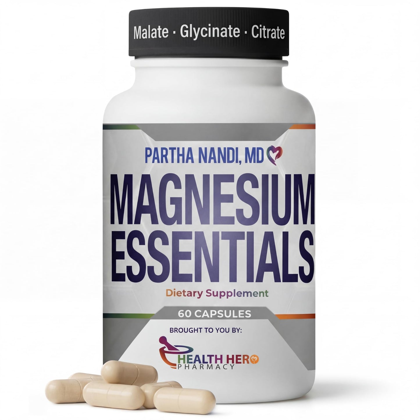 Triple Magnesium Citrate, Malate & Glycinate Complex Supplement – Supports Sleep, Stress, Muscle, Nerve & Heart Health – Advanced High-Absorption Formula – 235mg – 60 Capsules - dailyvitalstore