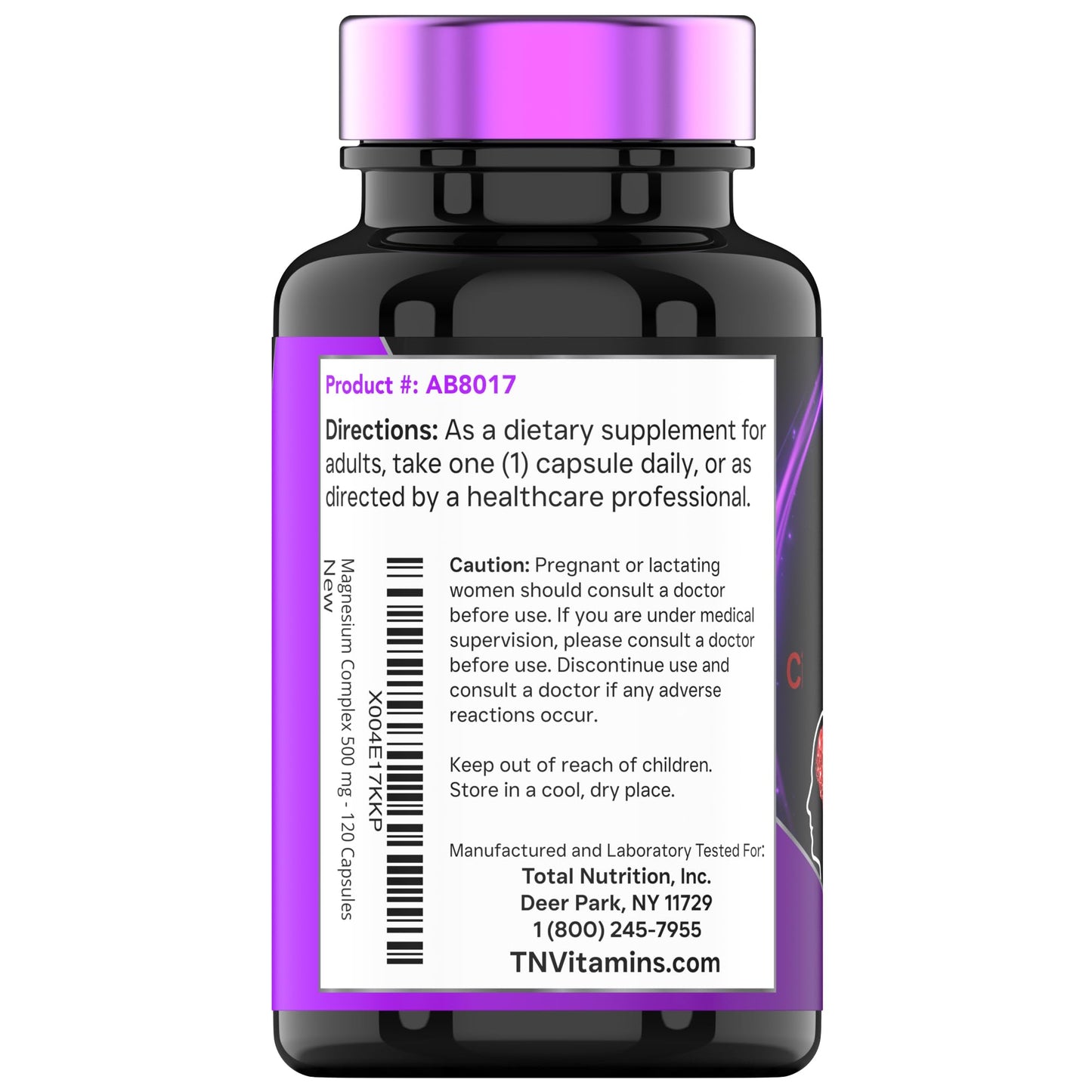 Triple Magnesium Complex Supplement 500mg: Magnesium Glycinate, Citrate, & Oxide - 120 Capsules (4 Month Supply!) | 1 Capsule Serving Provides 125% Daily Value | Non-GMO, Made in The USA! - dailyvitalstore