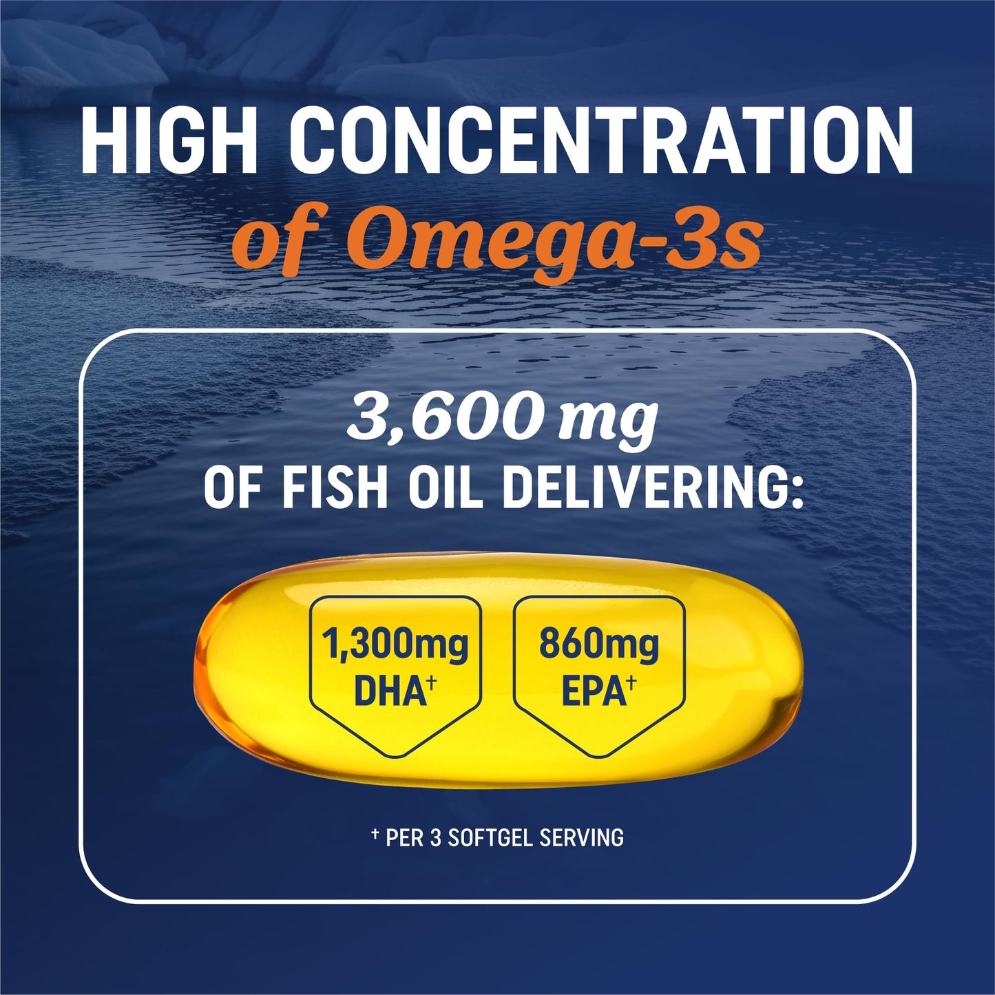 Triple Strength Omega 3 Fish Oil 3600 mg | EPA & DHA | Over 2100mg Omega-3 Fatty Acids | 1300mg EPA + 860mg DHA | Best Essential Fatty Acids | Premium Wild Caught & Burpless Fish Oil | 120 Ct - dailyvitalstore