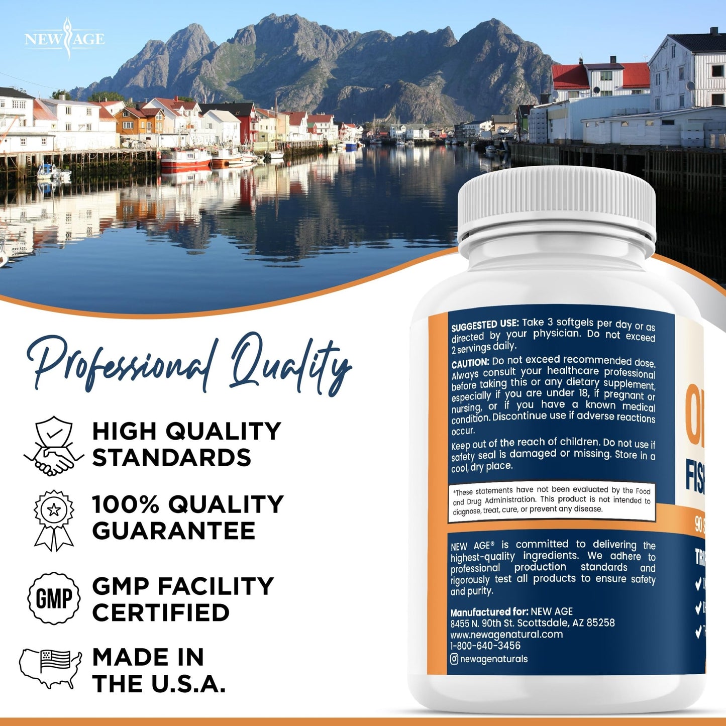 Triple Strength Omega 3 Fish Oil 3750 mg - EPA & DHA - Over 3000mg Omega-3 Fatty Acids - 1350mg EPA + 900mg DHA - Best Essential Fatty Acids, Burpless Fish Oil - 180 Count - dailyvitalstore