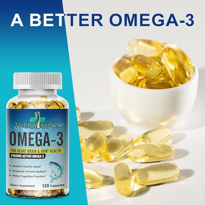 Triple Strength Premium Fish Oil, Omega-3 2160mg, EPA 1296mg + DHA 864mg, Natural Supplement for Healthy Heart & Brain Support, 2 Month Supply, 120 Softgels - dailyvitalstore