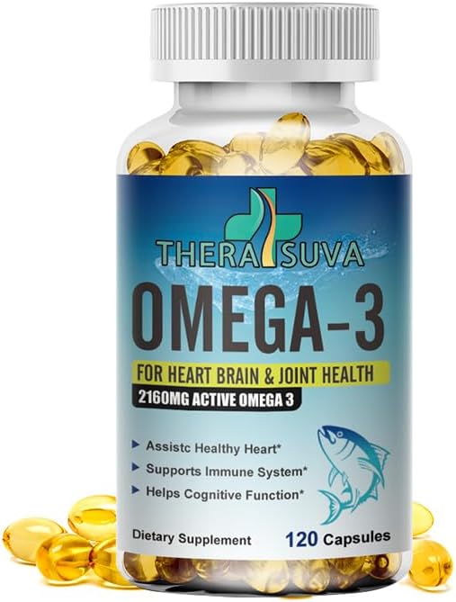 Triple Strength Premium Fish Oil, Omega-3 2160mg, EPA 1296mg + DHA 864mg, Natural Supplement for Healthy Heart & Brain Support, 2 Month Supply, 120 Softgels - dailyvitalstore