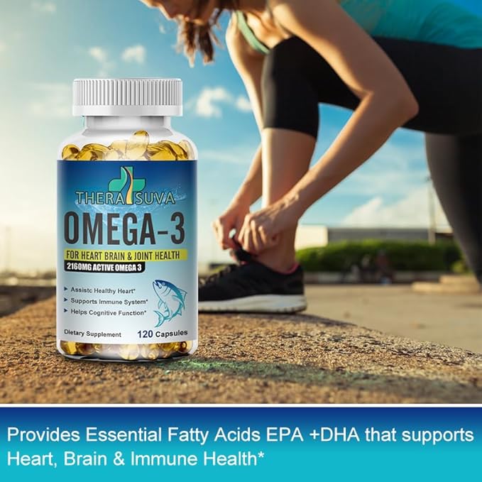 Triple Strength Premium Fish Oil, Omega-3 2160mg, EPA 1296mg + DHA 864mg, Natural Supplement for Healthy Heart & Brain Support, 2 Month Supply, 120 Softgels - dailyvitalstore