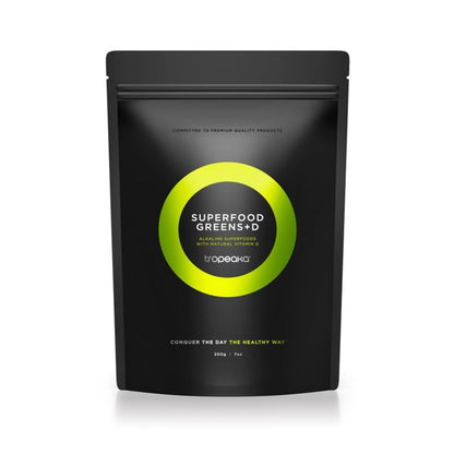 Tropeaka Superfood Greens + D - Antioxidant Green Powder for Energy, Immune System, & Gut Health, Rich in Chlorophyll & Essential Nutrients, Vitamin D, Vegan, Gluten Free, Non-GMO - 7oz (20 Servings) - dailyvitalstore