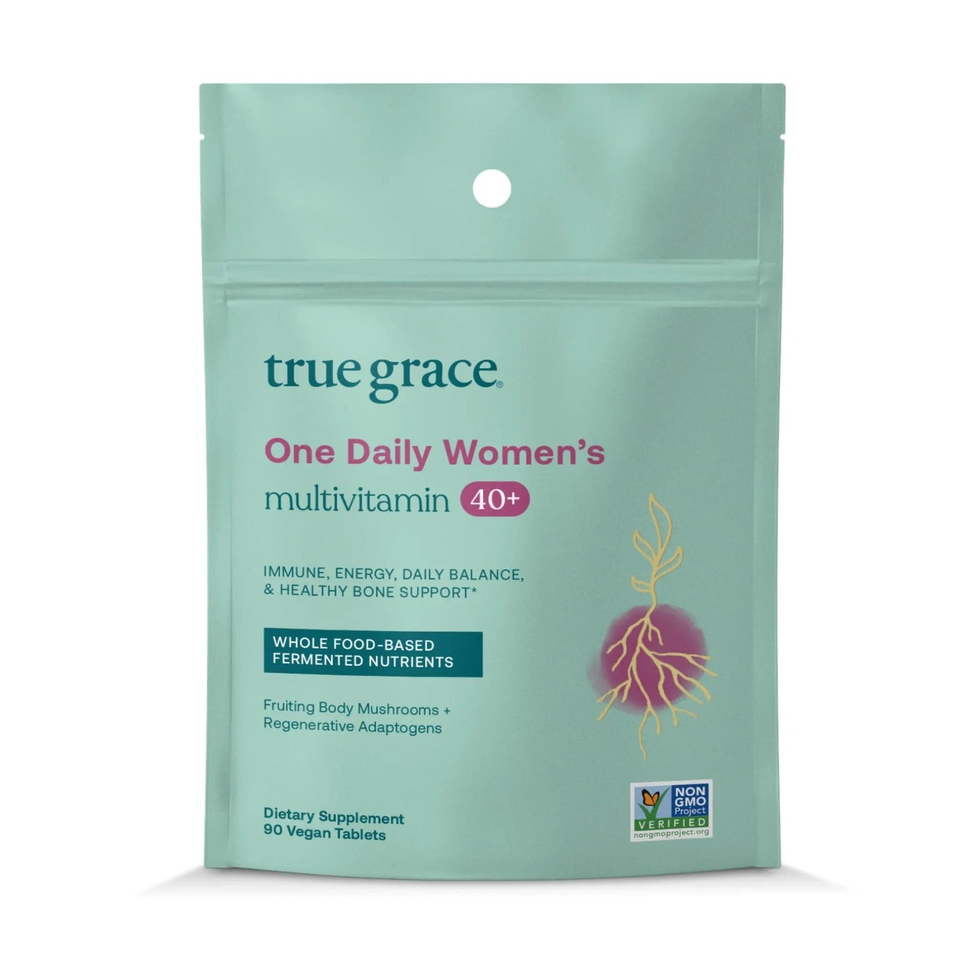 True Grace One Daily Women’s Multivitamin 40+ Fermented Minerals, Organic Adaptogens & Mushrooms Energy, Immune, Bone Support - dailyvitalstore