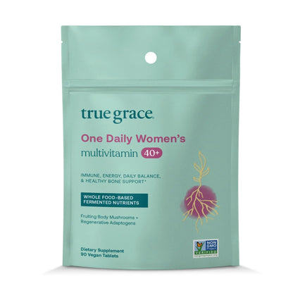 True Grace One Daily Women’s Multivitamin 40+ Fermented Minerals, Organic Adaptogens & Mushrooms Energy, Immune, Bone Support - dailyvitalstore