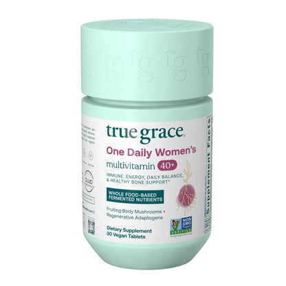 True Grace One Daily Women’s Multivitamin 40+ Fermented Minerals, Organic Adaptogens & Mushrooms Energy, Immune, Bone Support - dailyvitalstore