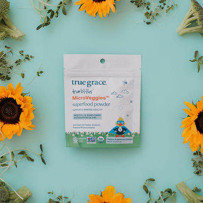 True Grace True Littles MicroVeggies - 0.4 oz - Kids Daily Superfood Powder for Immune Health - Gluten & Soy Free, Vegan, Regenerative Organic Certified - 30 Servings - dailyvitalstore