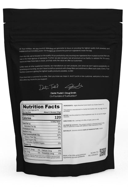True Nutrition - Highly Branched Cyclic Dextrin - Carbohydrate Powder for Sustained Intra-Workout Energy, Enhanced Post-Workout Muscle Recovery - dailyvitalstore