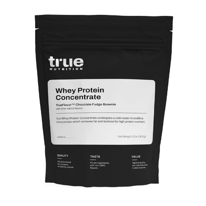 True Nutrition Whey Protein Concentrate Powder - 24g Complete Whey Protein per Serving - High Leucine, Full Amino Acid Profile - Gluten Free, Soy Free, Vegetarian - Chocolate Fudge Brownie - 2lb - dailyvitalstore